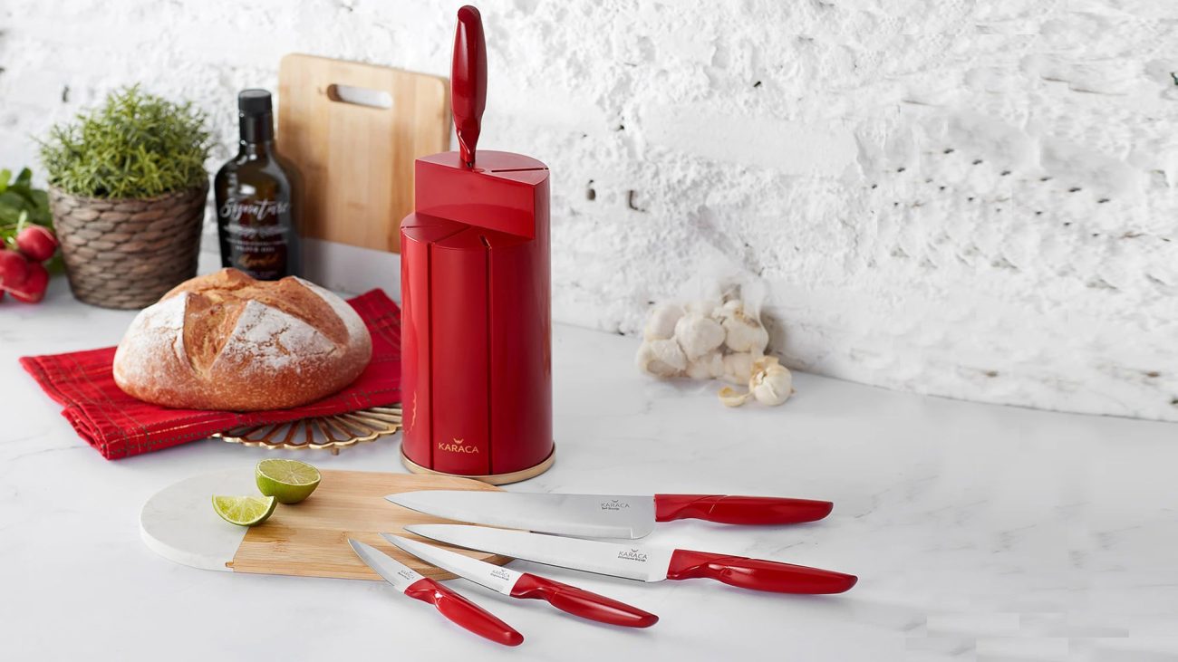 سرویس چاقو 6 پارچه قرمز رترو کاراجا